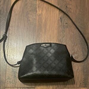 Nine West Black Textured Crossbody Bag with Adjustable Strap